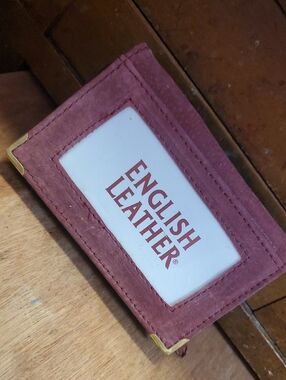 NWOT English leather suede card wallet D